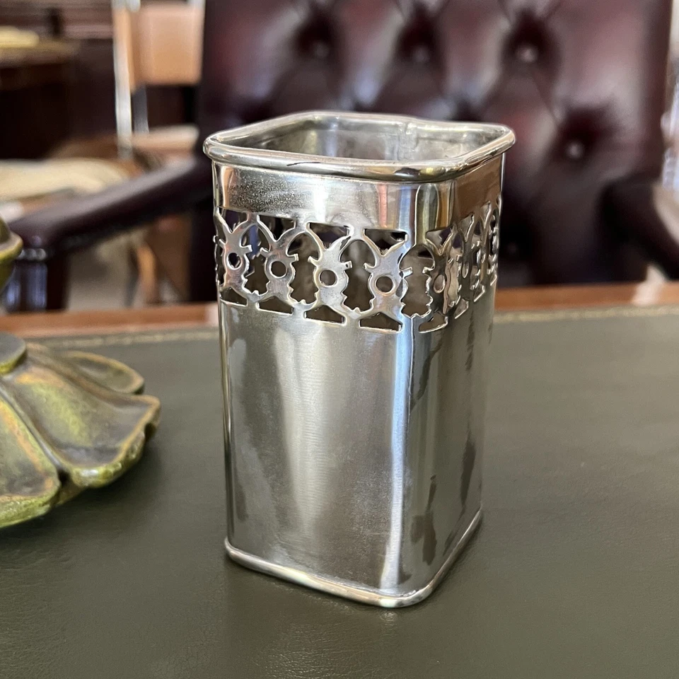 Portapenne da scrivania in stile antico in argento sheffield silver plated EPNS - Immagine 2 di 4