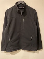 Men's Swiss Tech Black Zip Up Collared Jacket Size Medium