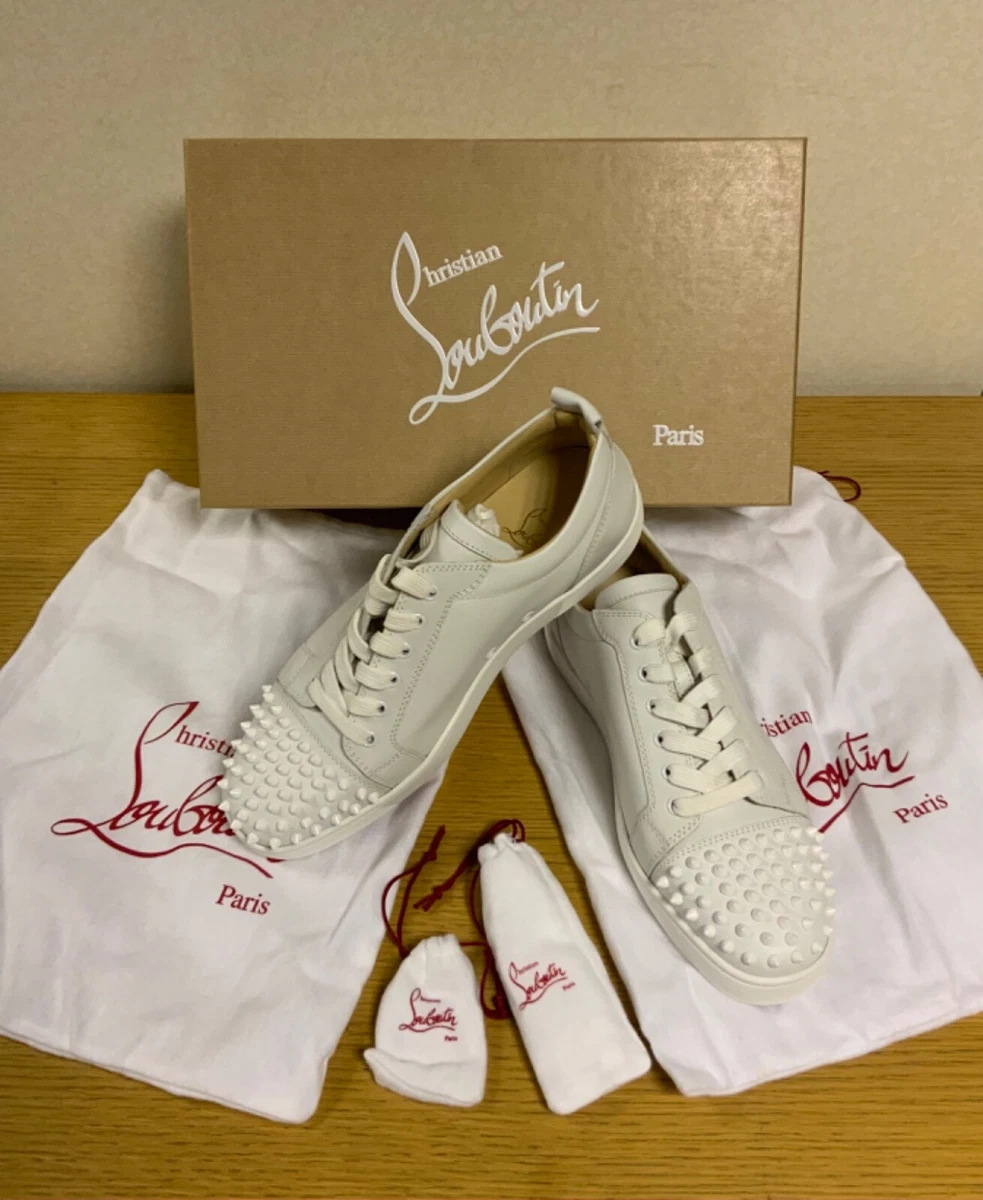 Christian Louboutin - Men - Louis Junior Spikes Cap-Toe Leather Sneakers White - EU 43