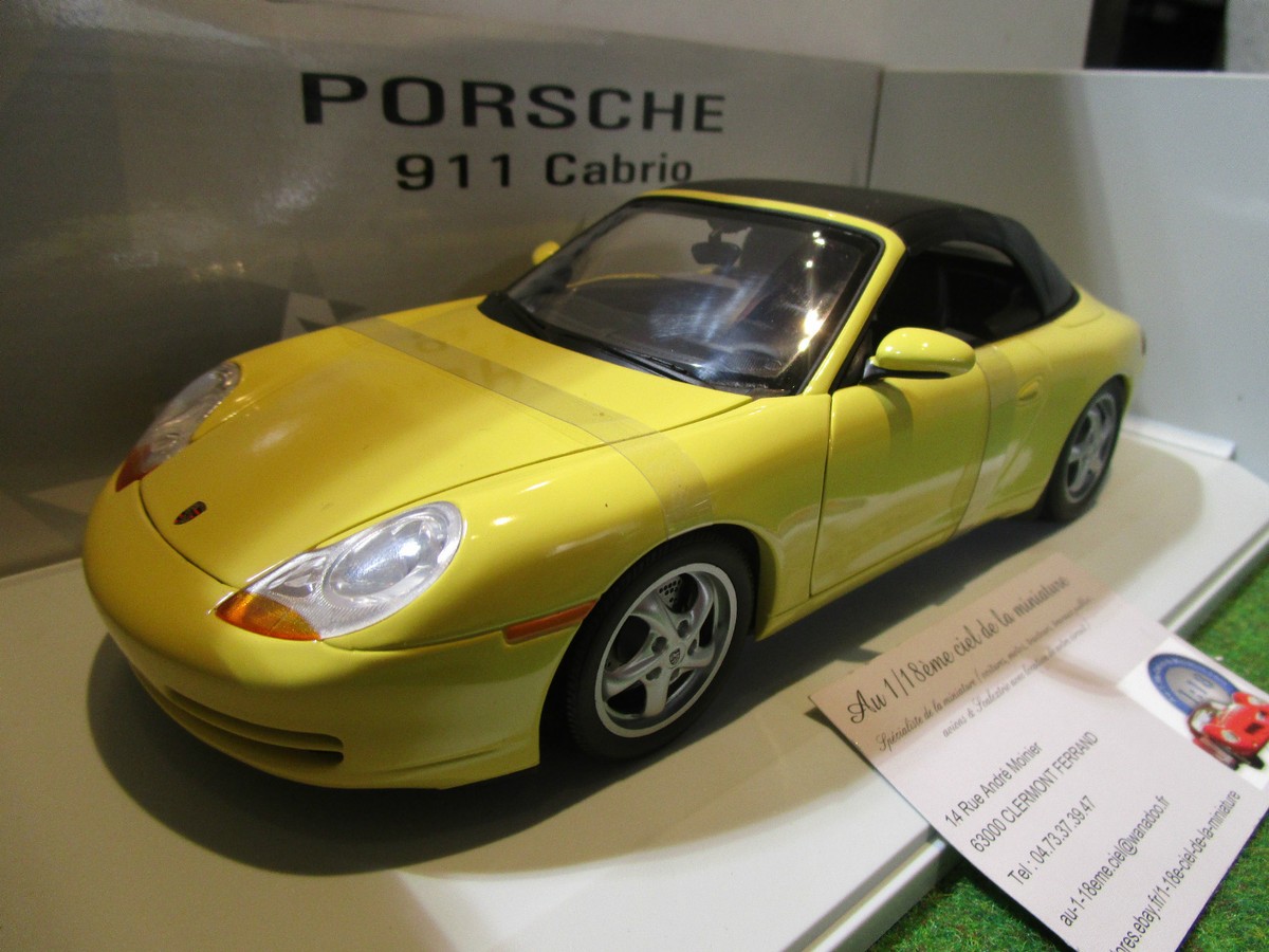 PORSCHE 911 CABRIOLET 996 jaune soft top 1/18 UT Models 27908
