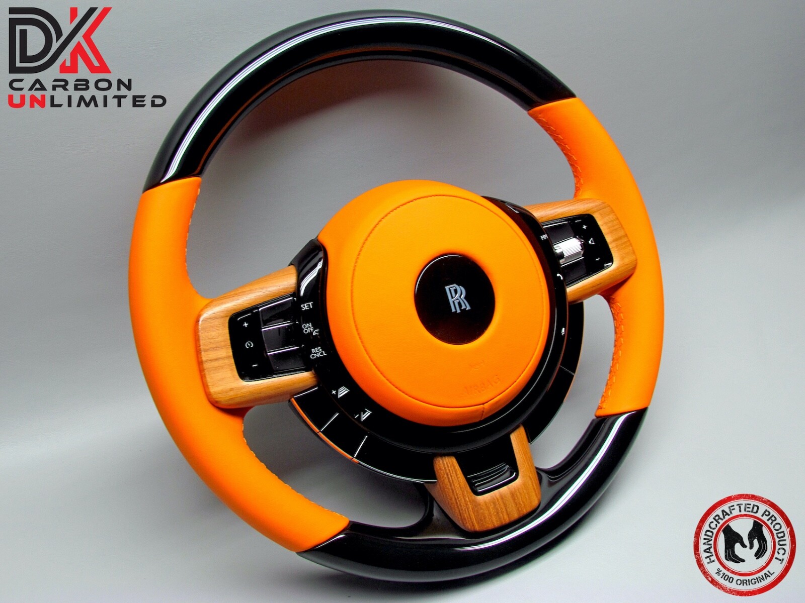 Rolls Royce Cullinan Ghost Spectre Mandarin Napa Piano Black Steering Wheel v1.1