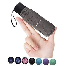 Mini Travel Compact Windproof Umbrella - Small A2.1 Dark Gray Not Anti-UV 
