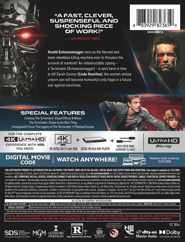The Terminator 4K OOP STEELBOOK (UHD 4K+Digital Copy) JAMES CAMERON - Image 3 of 4