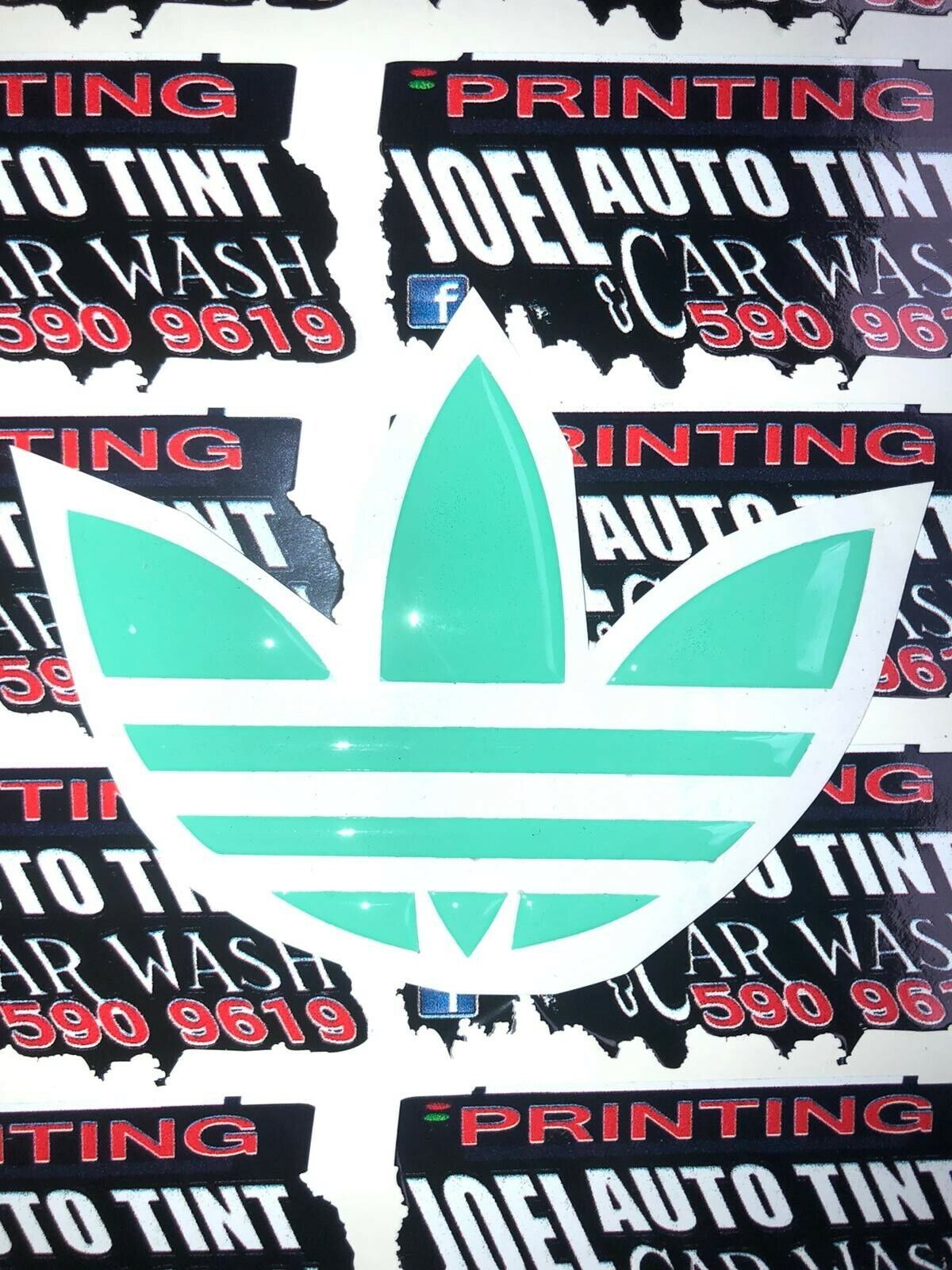 Adidas flor Stickers relieve, Vinyl Decals, gel Relieve, stiker 3D Tornasol