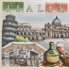 Vintage 1980s Italia Heritage Month Celebration Italian Menu United Airlines