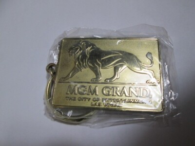 Vintage MGM Grand Goldtone Lion Players Club Key Chain
