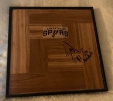DUKE TRE JONES HAND SIGNED & FRAMED SAN ANTONIO SPURS LOGO FLOOR TILE W/COA