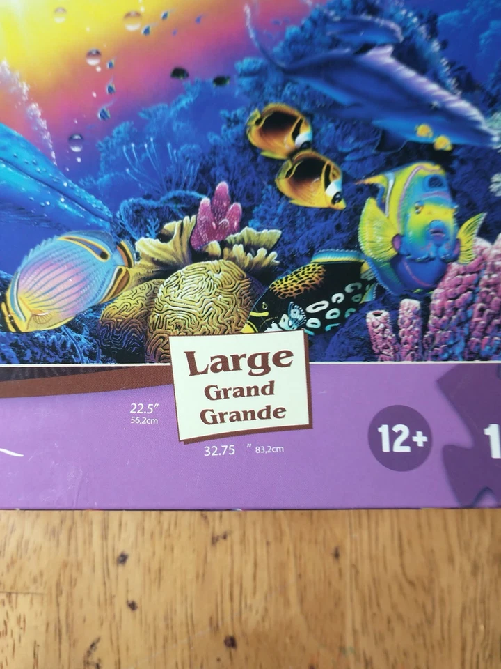 Mega Puzzles 1500 Pieces Deluxe 22.5" x 32.75" Lahana Vision COMPLETE dolphin - Image 2 of 4