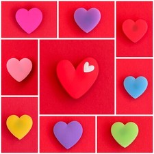 Schuhstecker/Shoe Charms/Anstecker/Pins für Clogs HERZEN/HERZ BUNT