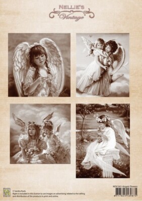 Karten-Aufleger - Nellies Vintage - Angels Flowers / Engel / Kinder - NEVI041