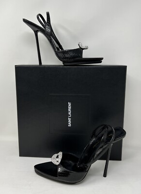 【Saint Laurent】GIQUA SANDAL 90MM◆8066691TV00 SAINT LAURENT Ayers Snakeskin Embossed Crystal Giqua 115