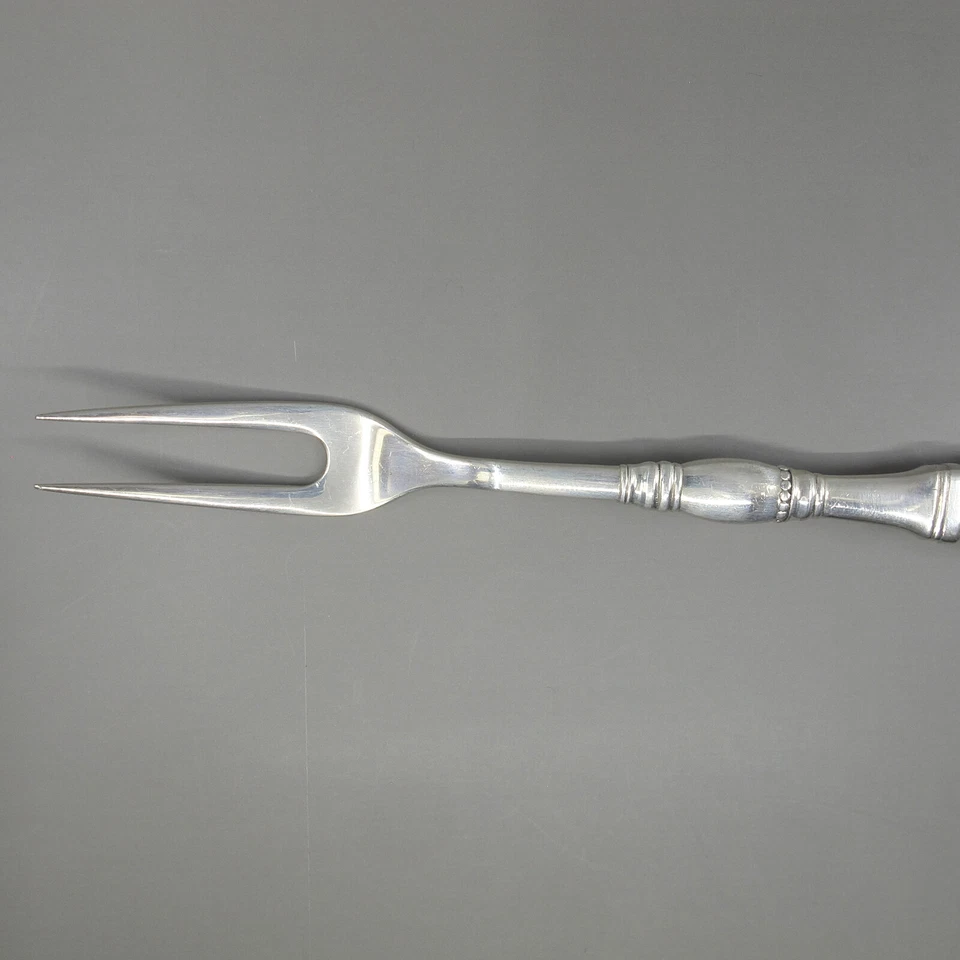 ACORN by GEORG JENSEN Denmark All Sterling Silver Hollow Handle Cold Meat Fork  - Image 4 of 4