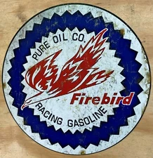 Pure Firebird Racing Gasoline Aluminum Distressed Looking Metal Sign 12"