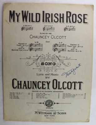 Vintage My Wild Irish Rose by Chauncey Olcott ~ 1899 ~ Sheet Music