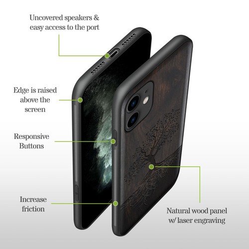 Carveit Wooden Phone Cases for iPhone 11 Pro Max / SE 2nd 3rd Cover Tree - 第 6/11 張圖片