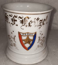 Antique Occupational Shaving Mug P.O.S. of A. Lodge S. F. LEITZEL North'ld PA