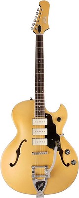 Guild Semi-Hollow Starfire I Jet90 Electric Guitar with Tremolo, Satin Gold