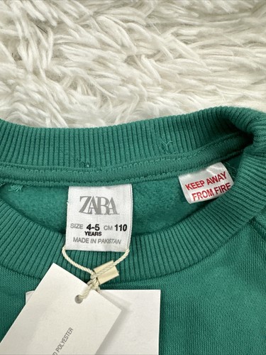 ZARA KIDS Size 4-5 Sweater With Pockets - Green - Picture 5 of 7