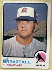 1973 Topps Jim Breazeale Baseball Card #33 Braves 1st Base Low Grade