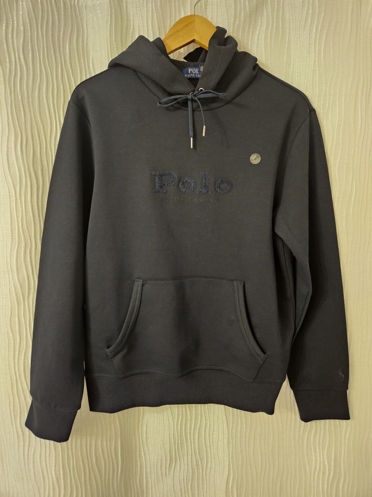 Polo Ralph Lauren Uomo S Big Pony Doppia Maglia Logo Goffrato Felpa con Cappuccio Navy $168