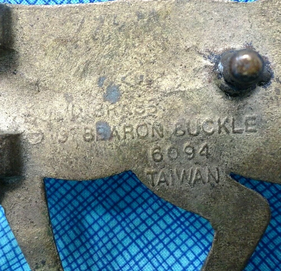 Hebilla de cinturón Buck Ciervo Ciervo Cazador Deportista Naturaleza De colección Años 70 Barón Taiwán. PCB335 Foto 4 de 4