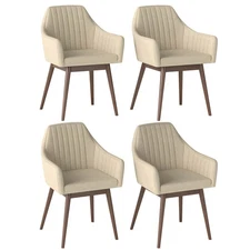 Dining Chairs Set of 4 Upholstered Accent Chairs with Comfy Padded Backrest