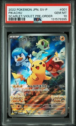 2022 POKEMON JPN SV PROMO SCARLET & VIOLET PRE-ORDER #001 PIKACHU PSA 10