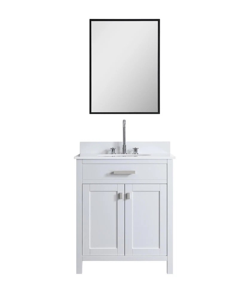 Mueble tocador de baño Design Element London 29,5" solo en blanco Foto 2 de 4