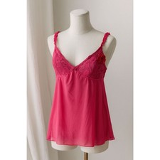 Cacique Size 14/16 90s Y2K Fairycore Hott Pink Camisole Babydoll Style