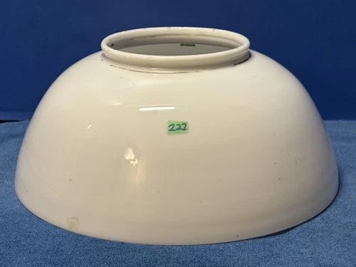 WHITE Vintage 14” Diameter GLASS Hanging Oil LAMP Antique MILK Glass SHADE  #222