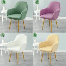 Make Up Seat Elastic Curved Back High Chair Solid Color Armrest Office Chairs