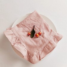 Set De 1 Nappe Placemat En Coton Mélangé Bord Volant, Multicolore, Carré