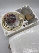 Ceiling Fan with Light Kit - Wood & Red Blades - Gold Finish - Used