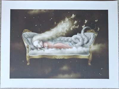 Nicoletta Ceccoli Nocturne Hand Signed Limited Edition Fantasy Art Sleepy Beauty