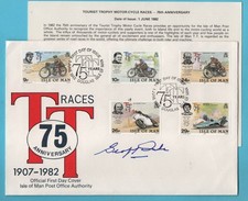 Geff Duke signed Isle of Man 1982 75th Anniversary Official First Day Cover