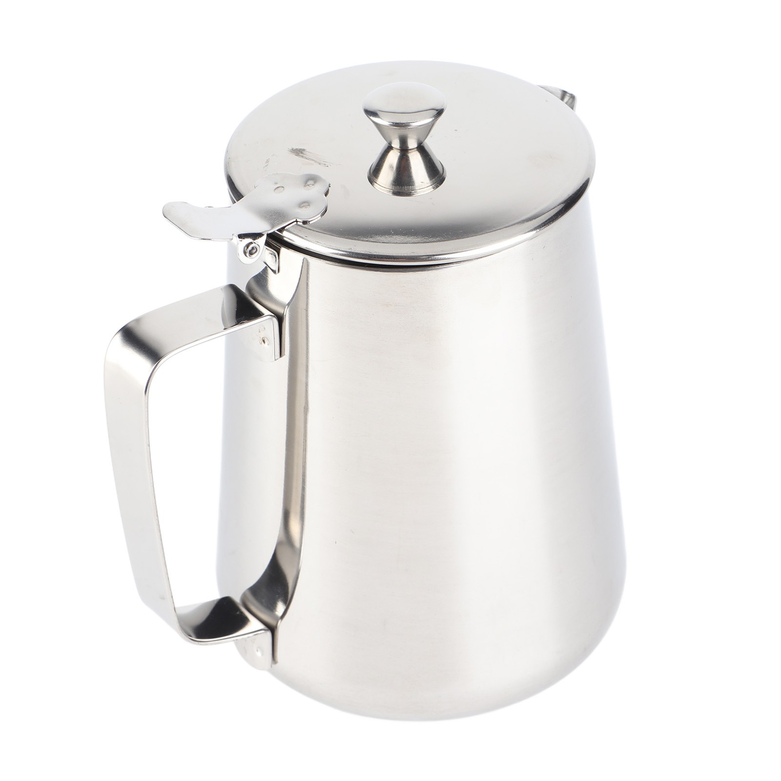 Stainless Steel Coffee Cup Mug Milk Frothing Pitcher Jug With Lid For Latte KRI