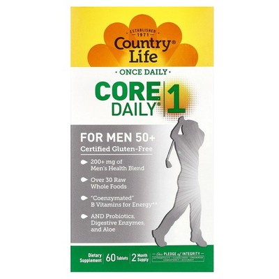 Country Life Core Daily-1 Multivitamins Men 50  60 Tablets Gluten-Free, GMP
