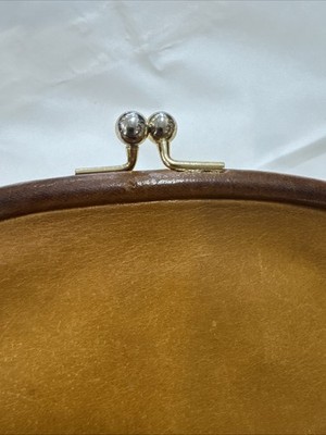 Vintage Coach Kisslock Utility Purse 7160 Tan Leather Coin Wallet
