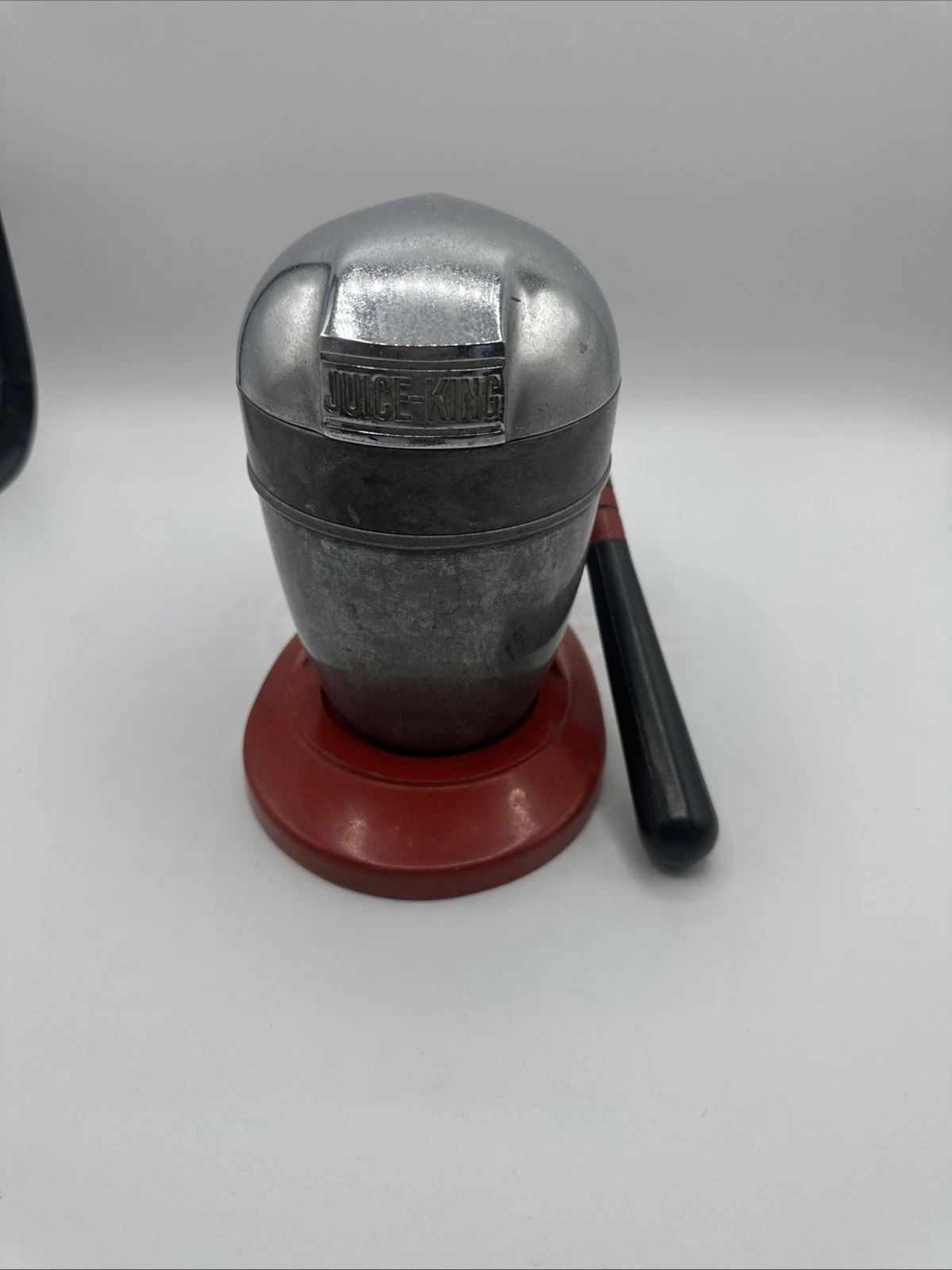 Vintage Juice King Juicer Model JK-35 with chrome finish and RED base