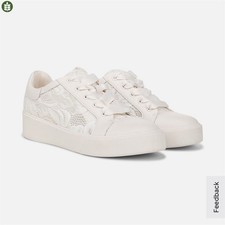 Naturalizer Morrison 2.1 White Lace Up Floral Low Top Bridal Women's Sneakers
