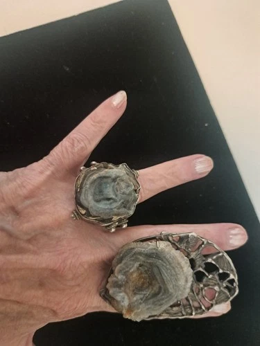 Vintage Beautiful Artisan Israel Druzy Ring/ Pendant 925 Handmade Perfection