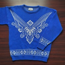 Vintage Adele Knitwear Sweater Womens Blue 80s 90s Made In USA Large