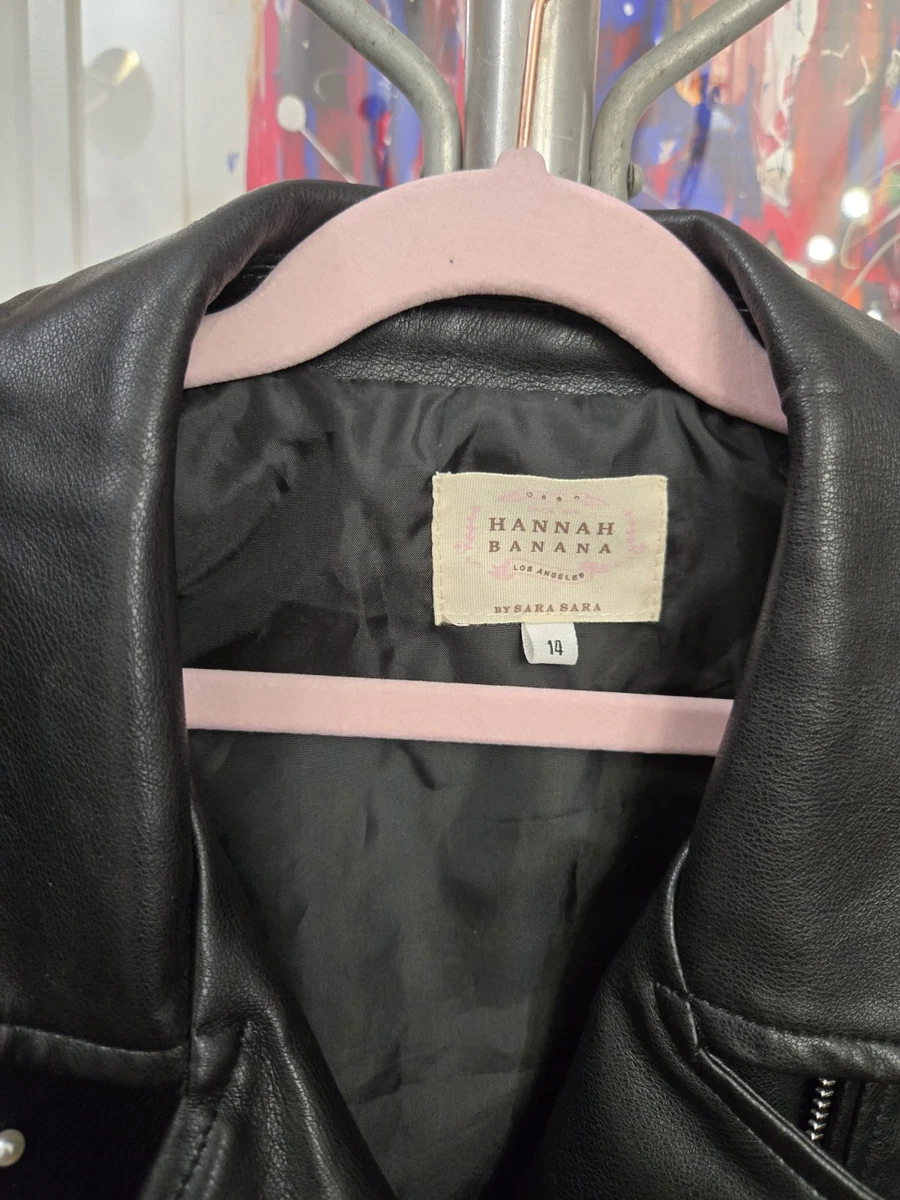 Hannah Banana Girls Motorcycle Jacket Butterfly Pearl Faux Leather