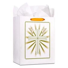 13 First Communion Gift Bag for Boys Girls-Large Religious Confirmation Bapti...