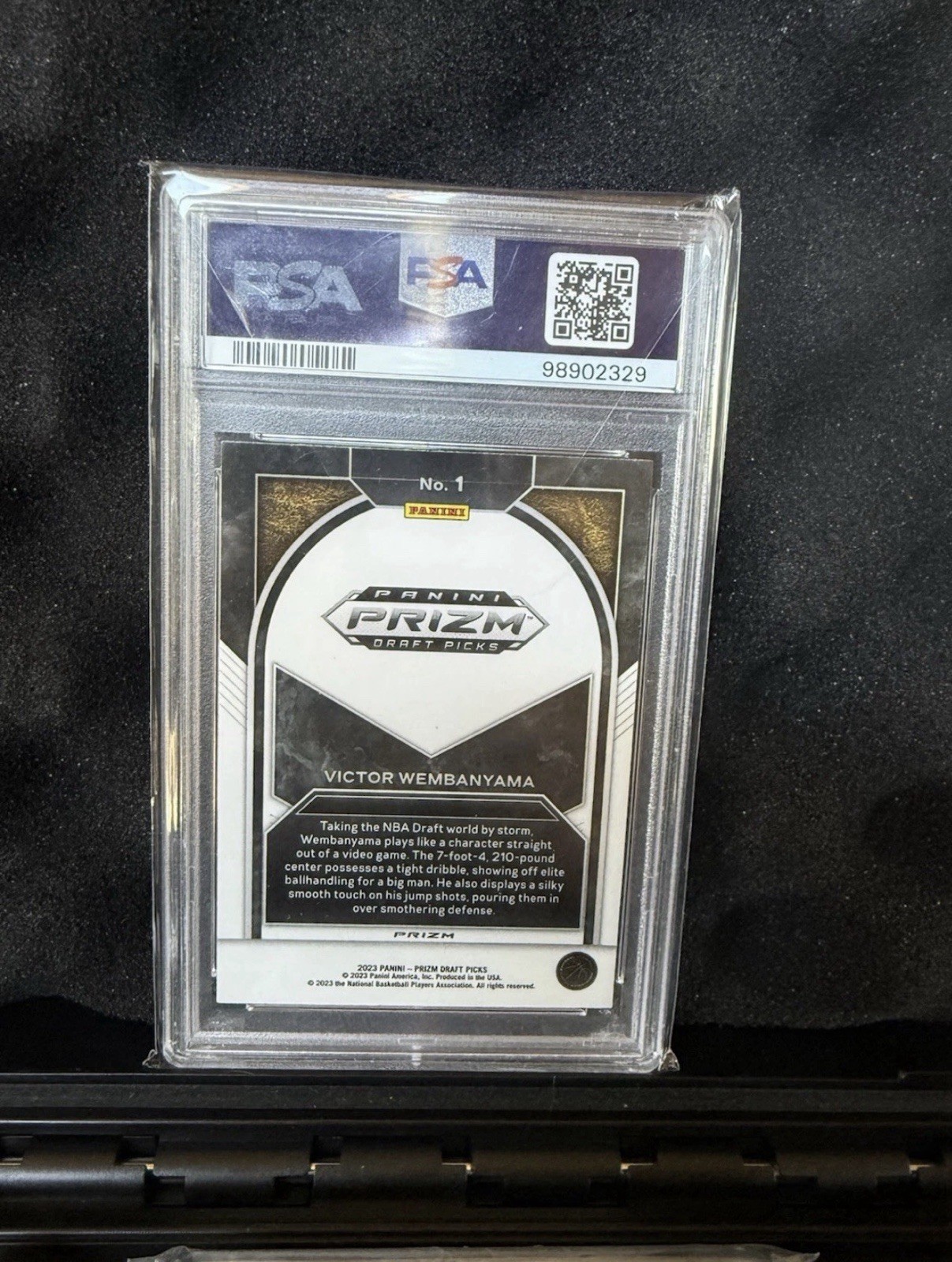 Panini 2023-24 Prizm Draft Picks Brilliance Victor Wembanyama #1 Red Ice PSA 10 view 2