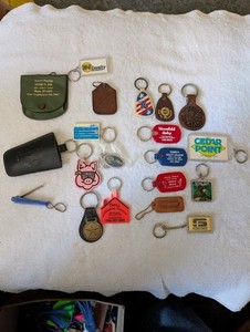 Junk Drawer Key Chain Fob Vintage Rare Chrysler UAW Coach Dana Pig AAA Dodge 01