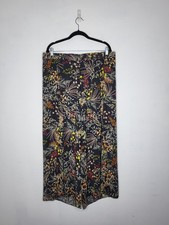 JOHNNY WAS Pero Palazzo Wide Leg Pants Split Leg Floral Multicolor Women Large