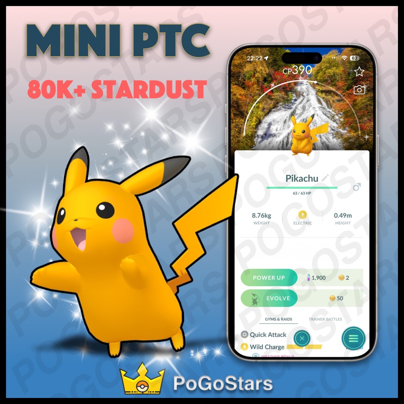 Pokémon PTC Go - Shiny Pikachu - Tochigi Pokelids✨Special Background✨