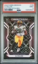 2020 PANINI OBSIDIAN ELECTRIC ETCH RED #126 AJ DILLON 8/10 PSA 9