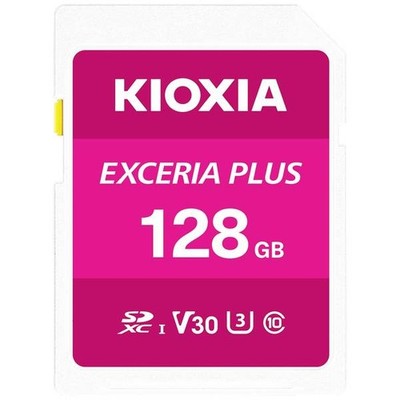 Kioxia LNPL1M128GG4 EXCERIA PLUS 128GB UHS-I SDXC Card, v30 Video Speed Class